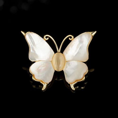 SYWDUDUCLT Fashion Elegant Brooches for Women Brooch, Suitable For Party And Daily Wear On Many Occasions - style: Butterfly-White