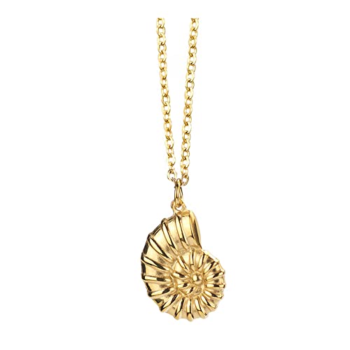 18K Gold Plated Stainless Steel Bee Honeycomb Pendant Necklace, Adjustable Y Lariat Conch/Guitar/Horseshoe Necklace for Women - color: Gold, style: Conch