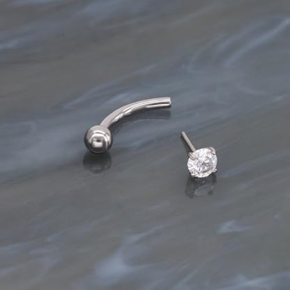 G23 Titanium Curved Barbell Ring 16G, Eyebrow Rings, Rook Cartilage Earring Piercing Jewelry, 8mm Vertical Labret, Eyebrow, Daith, Helix Piercings Body Jewelry… - style: Classic