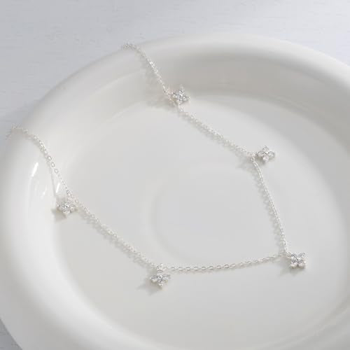 Tewiky Pendant Necklace for Women 14k Gold Plated Chain Choker Necklaces | Dainty Necklaces,Aesthetic Simple Necklace,Jewelry Gifts for Women - color: cross cz choker silver