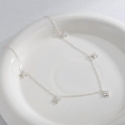 Tewiky Pendant Necklace for Women 14k Gold Plated Chain Choker Necklaces | Dainty Necklaces,Aesthetic Simple Necklace,Jewelry Gifts for Women - color: cross cz choker silver