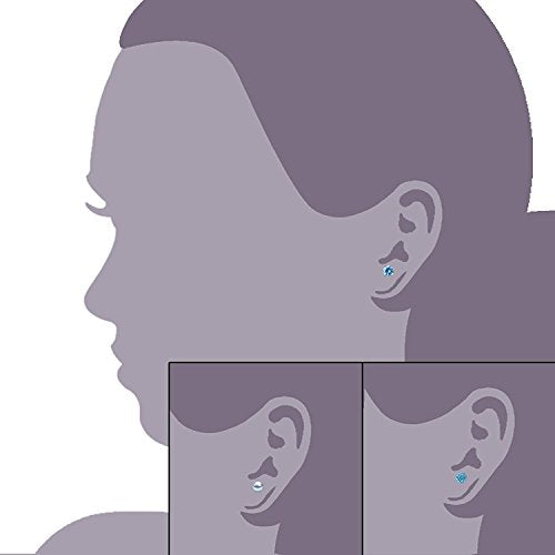 JewelrieShop Birthstone Studs Earring Set Cubic Zirconia Rhinestones Crystal Ball Faux Pearl Stainless Steel Stud Earrings for Women Jewelry Gift (6mm Round,3 Pairs) - color: 3) Mar. - Light Blue