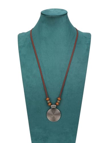 Bohemian Necklaces for Women Long Leather Necklace with Large Pendant Chunky Boho Hippie Jewelry Pendant Chocker Necklace - style: Womens Bohemian Necklaces