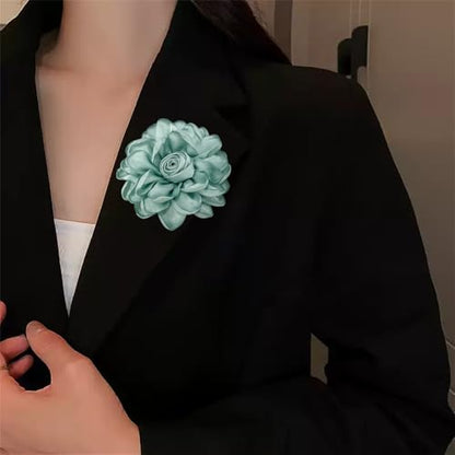 Dainty Fabric Rose Flower Large Brooch Lapel Pins Flower Brooches Pin Classic for Wedding Party Dance Banquet for Women Dress Suit Clothes Accessories Jewelry 100mm - color: Mint Green