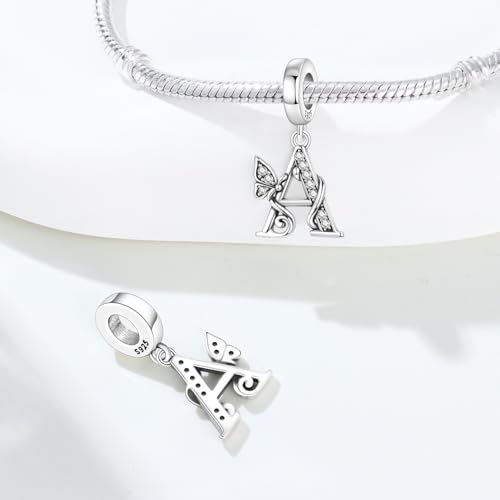 Gold Flower Family Charms for Bracelet Bead Charm for Women Jewelry Present - style: Letter A