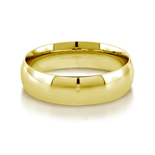 Gem Stone King 18K Yellow Gold Plated Silver Wedding Band Ring 7MM