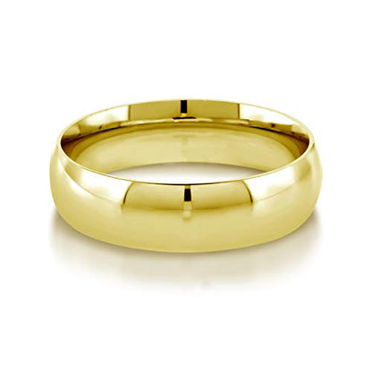 Gem Stone King 18K Yellow Gold Plated Silver Wedding Band Ring 7MM