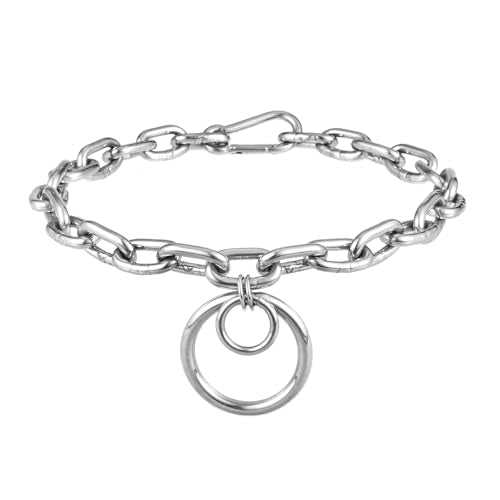 Statement Thick O Ring Chain Choker Stainless Steel Heavy Chunky Chain collar Silver Punk Goth Grunge Alternative Industrial For Women Jewelry - size: 17.3, style: 4MM-1