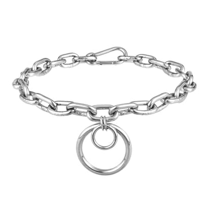 Statement Thick O Ring Chain Choker Stainless Steel Heavy Chunky Chain collar Silver Punk Goth Grunge Alternative Industrial For Women Jewelry - size: 17.3, style: 4MM-1
