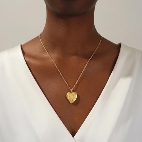 Gold Initial Heart Letter Pendant Necklace Jewelry for Women | 14K Gold Plated Fashion Waterproof Statement Cute Necklaces Dainty Personalized Name Friendship Couple Gifts for Women - color: Initial J