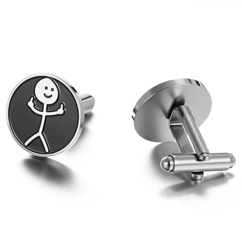 Dreamtimes Rock Skull Hand Cufflinks Halloween Shirt Cufflinks Figurine Sign Language Cuff Links Rock On Hand Gesture Stainless Steel Novelty Cuff Links for Men - style: Style 1-S