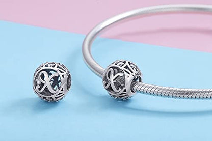Letter Charms 925 Sterling Silver Initial A-Z Bead Charms | For Bracelets Necklaces, Hypoallergenic,Cubic Zirconia Alphabet Beads, Personalized Gifts for Women - color: X