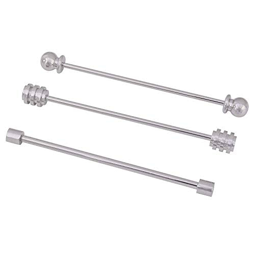 3PCS Copper Collar Bar Shirt Tie Necktie Pins Clip Clasp Lapel Stick Brooch Barbell Screw Cravat Pin - color: Silver