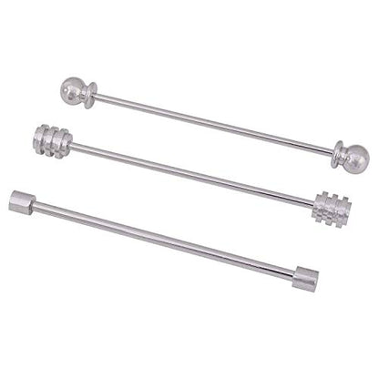 3PCS Copper Collar Bar Shirt Tie Necktie Pins Clip Clasp Lapel Stick Brooch Barbell Screw Cravat Pin - color: Silver