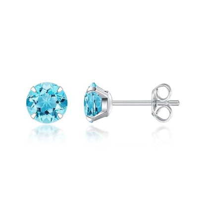 Limerencia Hypoallergenic G23 Titanium Earrings, F136 Implant Grade Pure Titanium, Suitable for Sensitive Ears with Birthstone Crystals CZ Simulated Diamonds