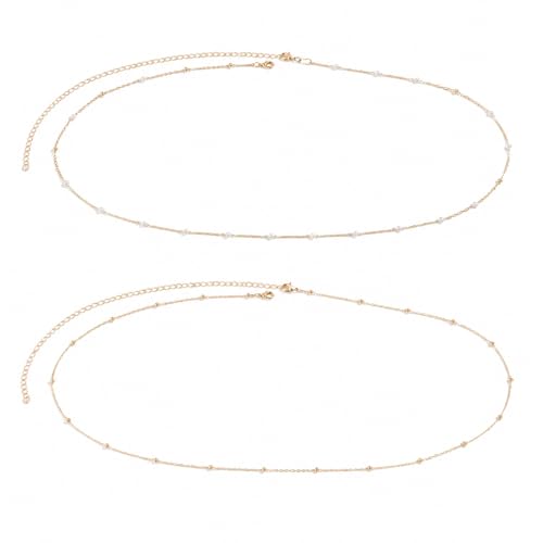 Gold Chain Belt for Women, 14K Gold Plated Layered Pearl Shell Belly Chain, Adjustable Gold Waist Chain and Beach Waist Chain Body Jewelry for Bikini Summer Outfits - color: Platinum