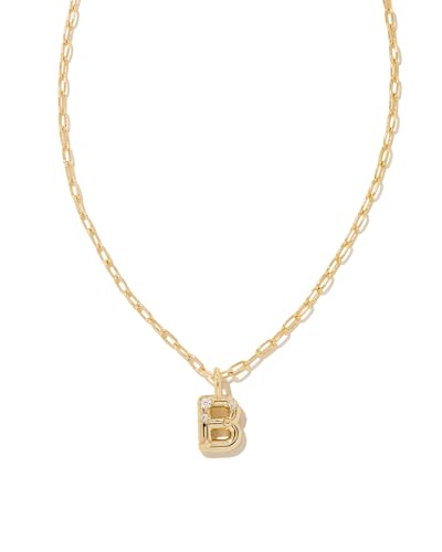 Kendra Scott Crystal Letter Short Pendant Necklace, Fashion Jewelry for Women - color: Letter B (GOLD-PLATED)