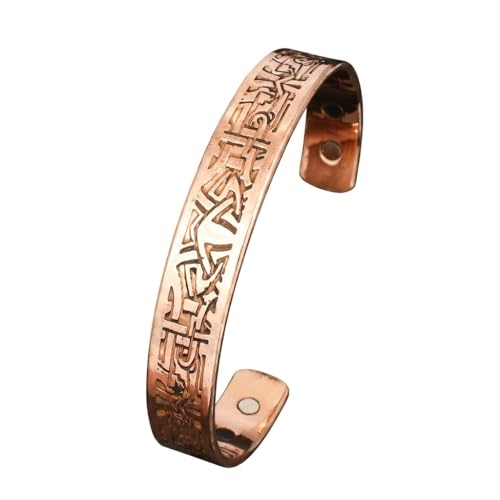 Pure Copper Cuff Bangle Bracelet 100% Solid, Raw & Uncoated Handmade Bracelets Jewelry Cuff Gift Bangle for Women & Men - color: Copper CB-105