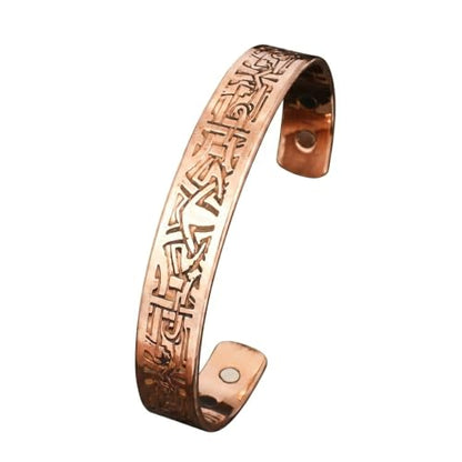 Pure Copper Cuff Bangle Bracelet 100% Solid, Raw & Uncoated Handmade Bracelets Jewelry Cuff Gift Bangle for Women & Men - color: Copper CB-105