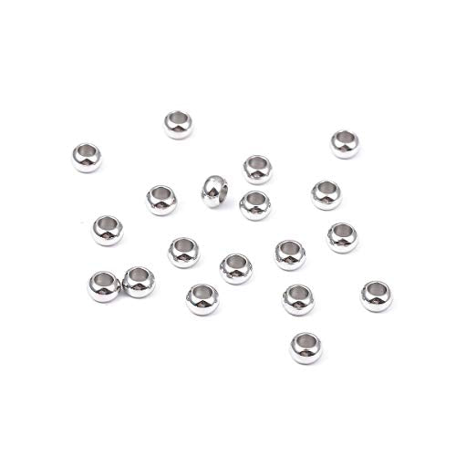 Stainless Steel Spacer Beads 5x3mm Rondelle Loose Charm Caps Beads for DIY Jewelry Making 100pcs with 2.5mm Hole - color: 5x3mm 2.5mm