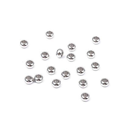 Stainless Steel Spacer Beads 5x3mm Rondelle Loose Charm Caps Beads for DIY Jewelry Making 100pcs with 2.5mm Hole - color: 5x3mm 2.5mm