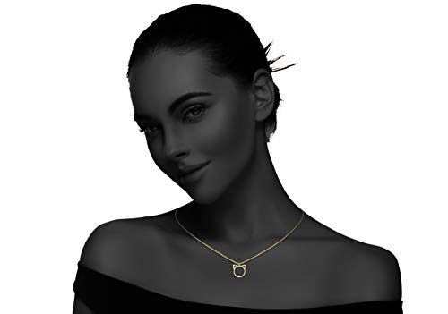 Valloey Rover Gold Necklaces for Women | Dainty 14K Gold/Sterling Silver Plated Cubic Zirconia Star Moon Pendant Necklaces Twist Rope Chain Simple Jewelry for Women - style: Gold-Cat