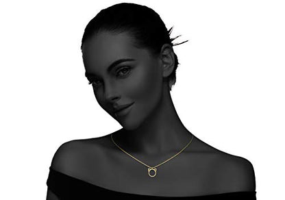 Valloey Rover Gold Necklaces for Women | Dainty 14K Gold/Sterling Silver Plated Cubic Zirconia Star Moon Pendant Necklaces Twist Rope Chain Simple Jewelry for Women - style: Gold-Cat