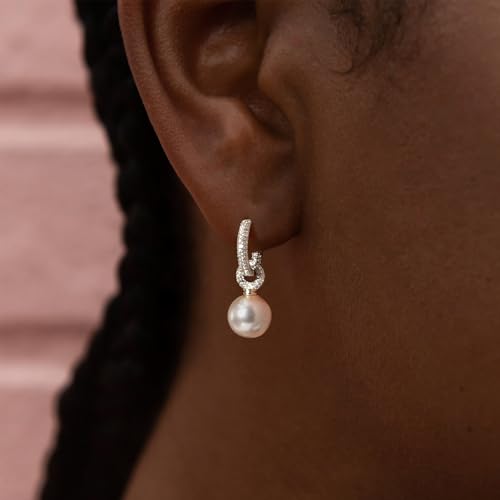 YOIHUR Drop Dangle Pearl Earrings for Women, Dainty 14K Gold Plated Pearl Hoop Earrings Hypoallergenic Wedding Pearls Dangle Earrings Jewelry Gift for Women Bridal - color: Gold-Elegant and Atmospheric Pearl Earrings