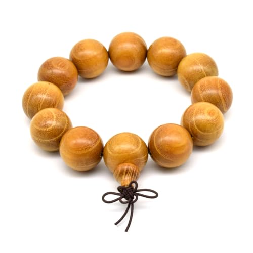 Zen Dear Natural Golden Sandalwood Mexican Bocote Mala Prayer Bead Bracelet Link Wrist Necklace Mala Beads - style: 20mm 12 beads