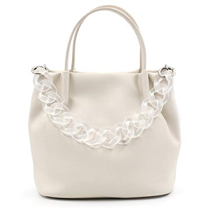 AUMEY Large Flat Chain Strap - Acrylic Clear Chain Luxury Handbag Strap Fashionable Replacement Purse Clutches Handles for Purse Handbags DIY Crafts, 15.7 inch of Each … (02- Transparent) - color: 02- Transparent