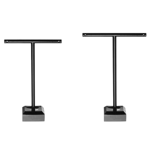 uxcell Earring Display Stands, 2pcs Earring Holder T Bar Earring Organizer Earring Display Storage Rack for Necklaces Bracelet Photography Prop, Black - color: Black