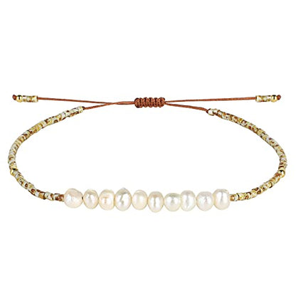 KELITCH Womens Pearl Bracelets Friendship Bracelet Handmade Miyuki Beads Charm Bracelet Holiday Gift - color: B3