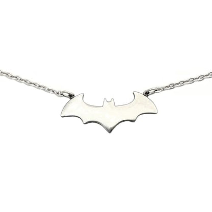 Tapp Collections Stainless Steel Superhero Pendant Necklace - color: Bat-W / Steel Chain / Silver Color