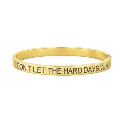 Inspirational Christian Bracelet for Women, Oval Engraved Bible Verse Love Bangle Cuff, Faith Scripture Jewelry, Religious Encouragement Gift for Mom Daughter Sister Friend - color: DON'T LET THE HARD DAYS WIN-Oval Bangle Gold
