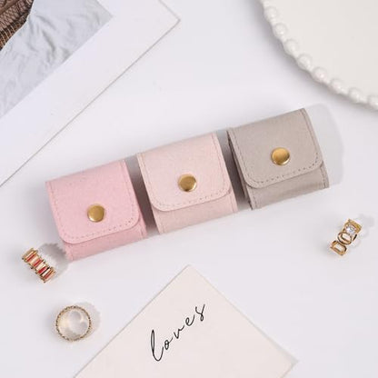 3 Pack Mini Jewelry Organizer, Travel Jewelry Case, Foldable Multifunctional Travel Jewelrys Pouch for Earrings, Necklaces, Rings, Chain Bracelets, Brooches - color: Pink