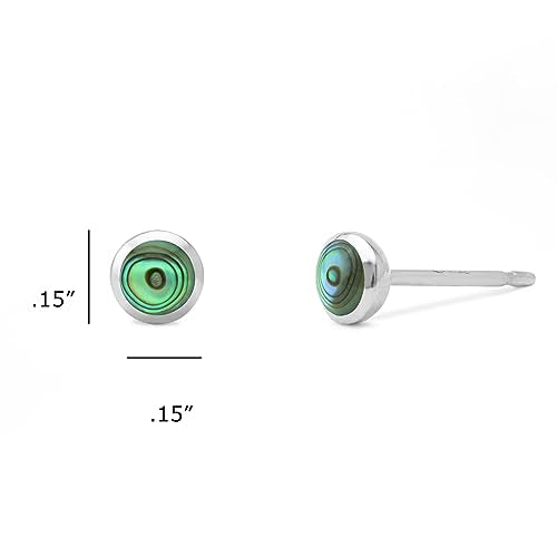 Boma Jewelry Sterling Silver Mini Circle Stud Earrings - color: Abalone