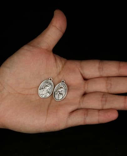 Saint Therese of Lisieux/Saint Mother Teresa of Calcutta/Divine Mercy Jesus/Mater Dolorosa Patron Saint Medal Charm Pendant for DIY Rosary Necklace Bracelet Jewelry Making Part - color: 30pcs-Jesus ECCE Homo medal