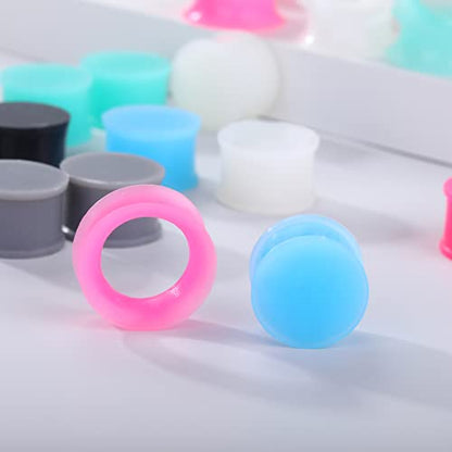 Juway Oveta Ear Gauges for Ear Silicone Ear Plugs Soft Flexible Silicone Gauge Saddle Silicone Ear Plugs and Tunnels 6mm-20mm(16 Pairs) - color: 32PCS 16mm(5/8")
