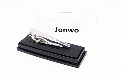 Men Crystal Tie Clip Tie Bar for Regular Necktie Silver In Gift Case | Purple/Blue/Red/Black/White Crystal Tie Pin for Men Business Anniversary Wedding Party Office Formal Daily Occasions Suit - style: Purple Crystal