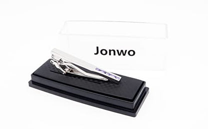 Men Crystal Tie Clip Tie Bar for Regular Necktie Silver In Gift Case | Purple/Blue/Red/Black/White Crystal Tie Pin for Men Business Anniversary Wedding Party Office Formal Daily Occasions Suit - style: Purple Crystal