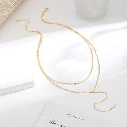 VIROMY Gold Long Y Necklaces for Women Trendy - Dainty Lariat Chain Drop Pendant Necklace for Women Gold Statement Jewelry - color: Y Necklace 10