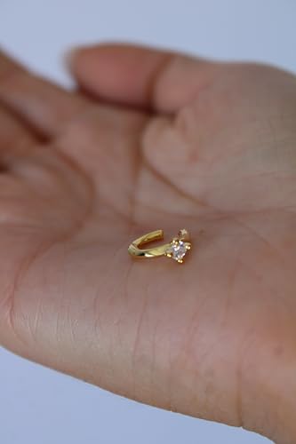 Non-Piercing Ear Cuffs for Women – 18K Gold Plated Brass with Sparkling Zircon – Trendy & Elegant Tarnish-Free Jewelry for Everyday & Formal Wear