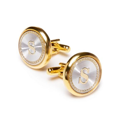 Barry.Wang Mens Cufflinks Tie Clip French Stylish Cuff Links Wedding Shirts Cuff Buttons Elegant Gift Necktie Pin - style: Gold Silvery S