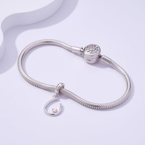 Letter Charms for Pandora Bracelets 925 Sterling Silver Alphabet Initial Charms Bead Jewelry Gift for Women - style: Initial U