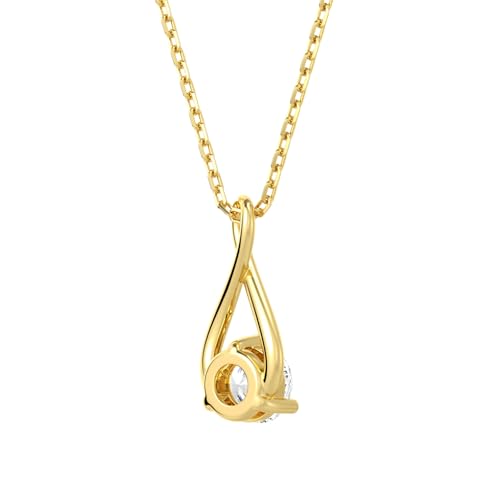 MSBLUE Infinity 1CT Moissanite Pendant Necklace, Gift for Her | Sterling Silver Infinity Design with 18+2 Inch Chain and GRA Certificate - color: Yellow
