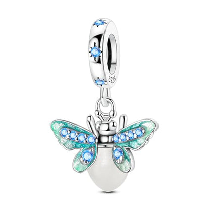 14K Gold Plated Charms for Bracelets Necklace Star Moon Cross Beads Woman | 925 Sterling Silver Charms Butterfly Cute Cat Dog Evil Eye Lucky Bracelet Beads Aesthetic Peandant Jewelry Gift for Mom - color: blue 1