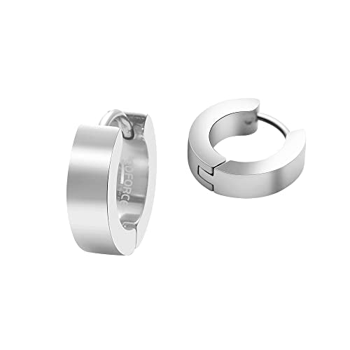 Small Huggie Hoop Earrings for Women - color: Silver