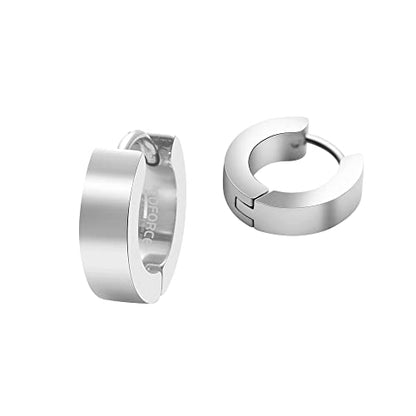 Small Huggie Hoop Earrings for Women - color: Silver