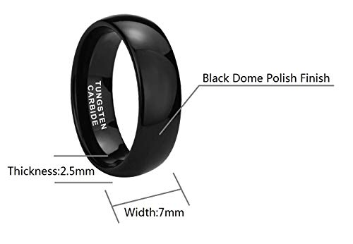 CROWNAL 2mm 4mm 6mm 8mm 10mm Tungsten Wedding Band Ring Men Women Plain Dome Polished Size Comfort Fit Size 3 To 17 - color: Black 8mm