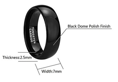 CROWNAL 2mm 4mm 6mm 8mm 10mm Tungsten Wedding Band Ring Men Women Plain Dome Polished Size Comfort Fit Size 3 To 17 - color: Black 8mm